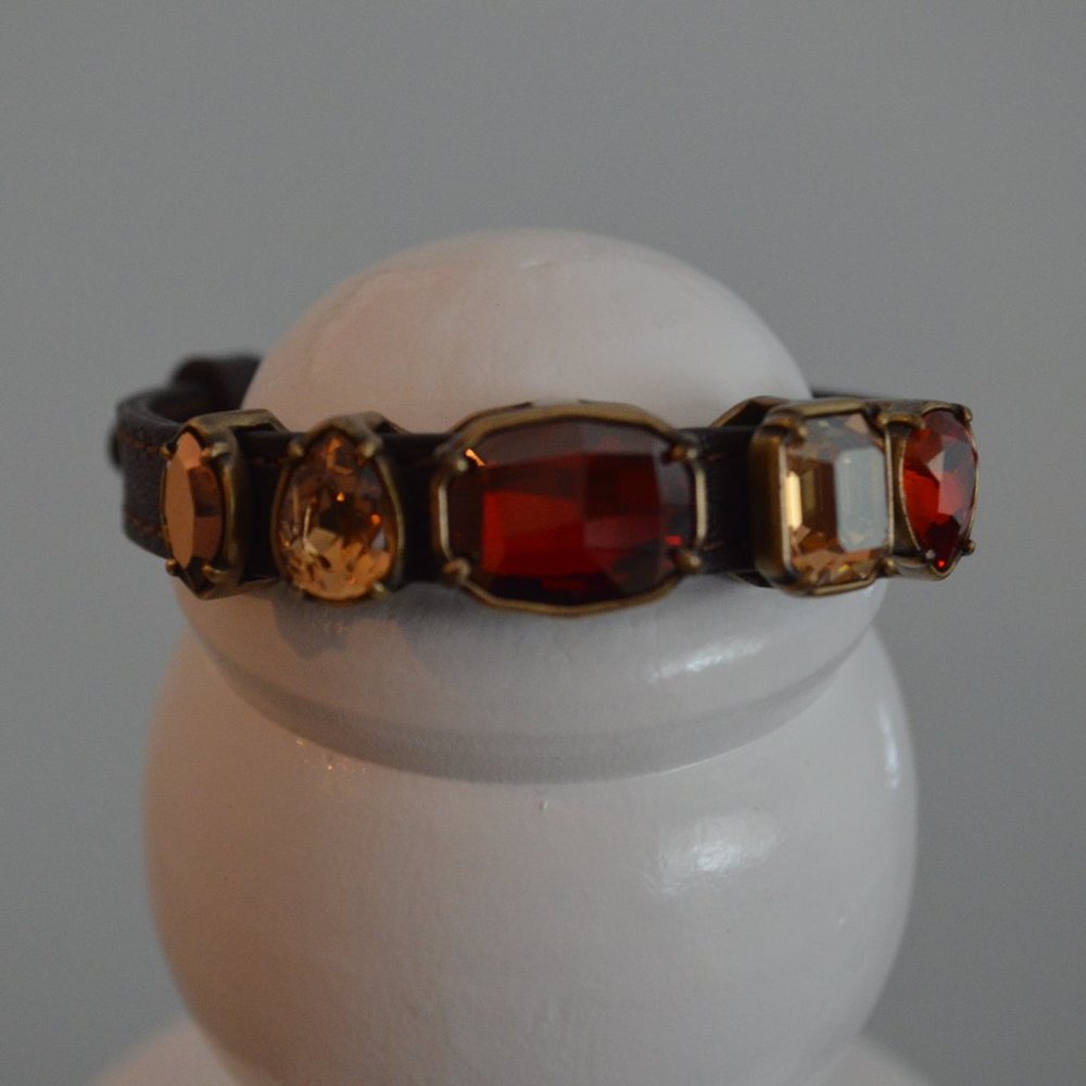 Touchstone Crystal Red Amber Crystal Bracelet